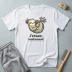 T-shirt paresseux café — «J’essaie… lentement»