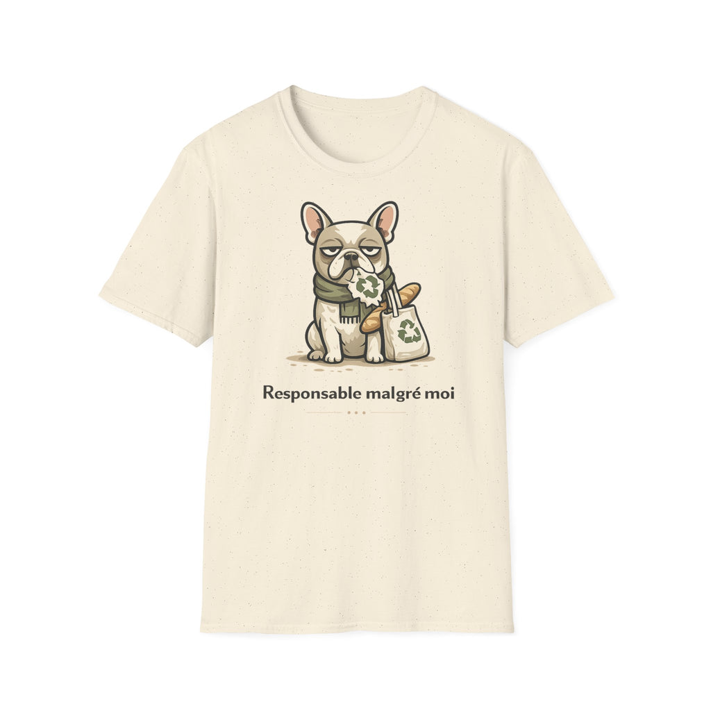 T-Shirt — Cute French Bulldog Graphic “Responsable malgré moi”