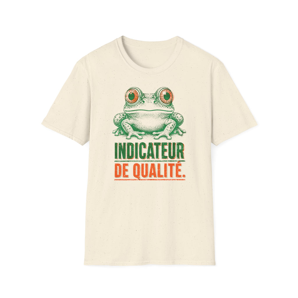 T-shirt illustré avec grenouille — « Indicateur de qualité »