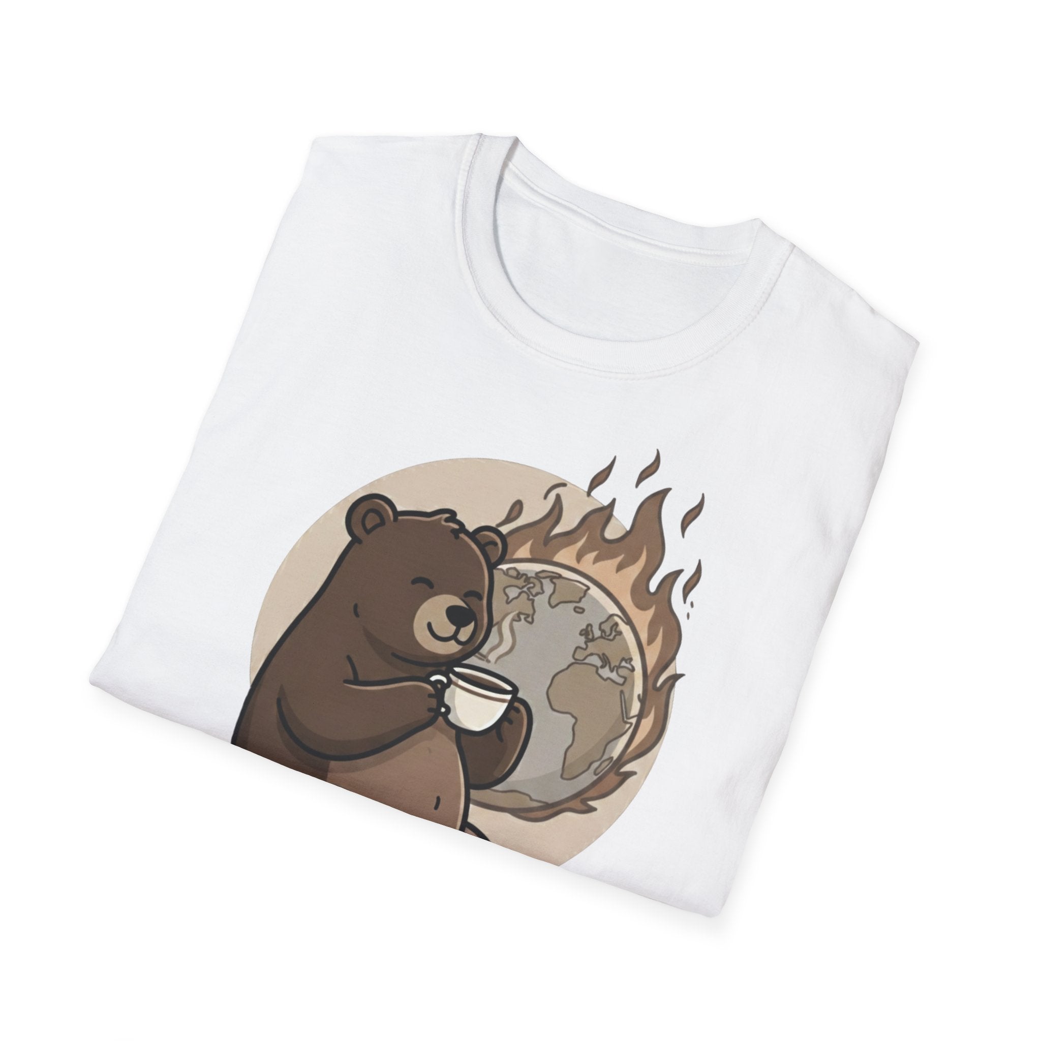 This Is Fine Bear T-Shirt — Funny Cozy Cartoon Tee