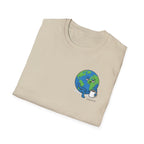 Earth Hugging Coffee T-Shirt — Cute Planet Drinking Coffee Graphic Tee