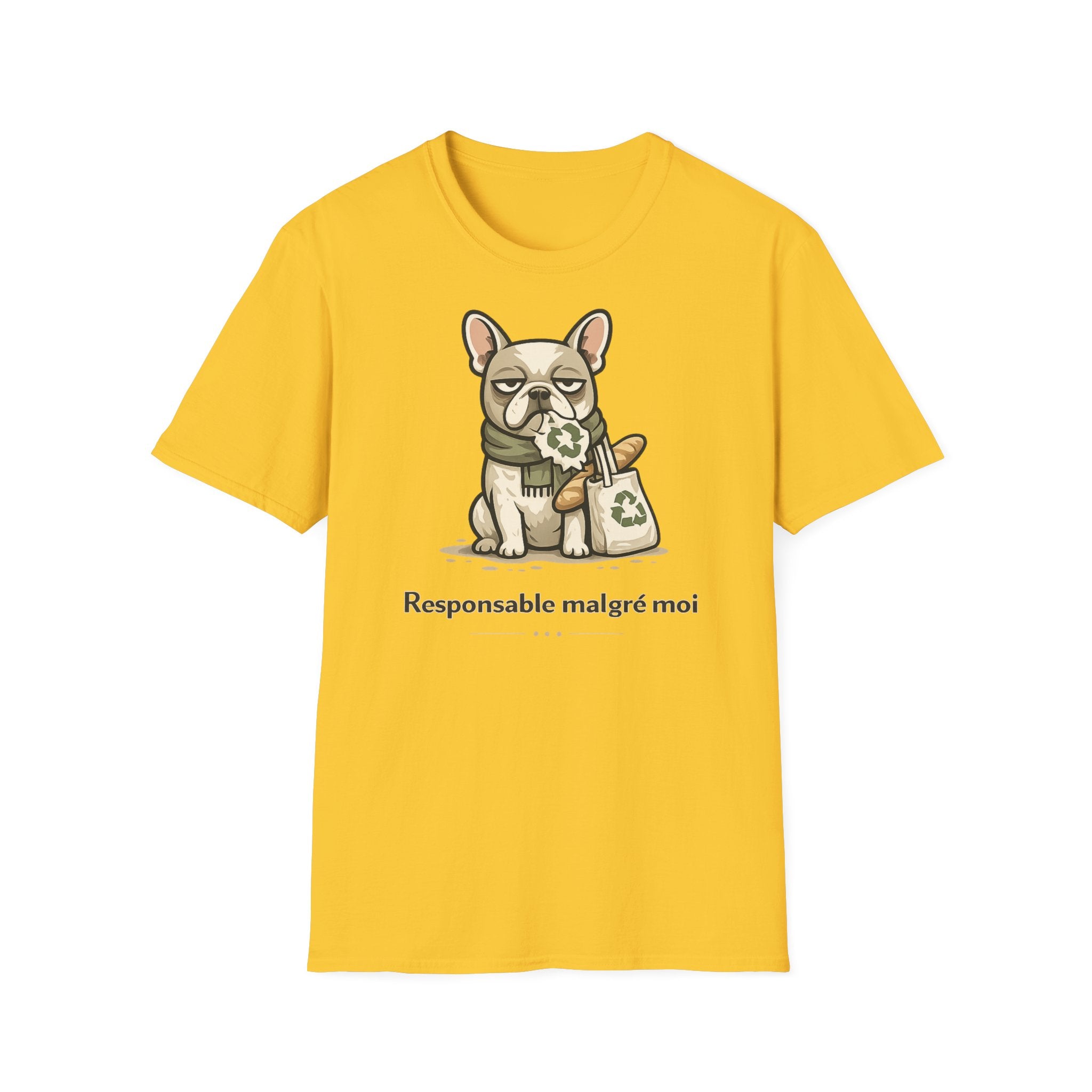 T-Shirt — Cute French Bulldog Graphic “Responsable malgré moi”