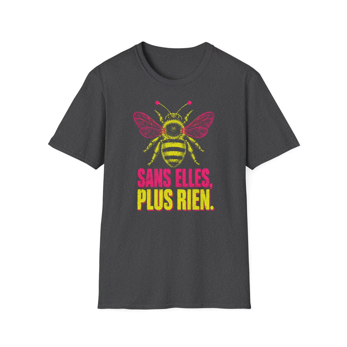T-shirt graphique Abeille — « Sans elles, plus rien. » — T-shirt féministe en hommage aux pollinisatrices