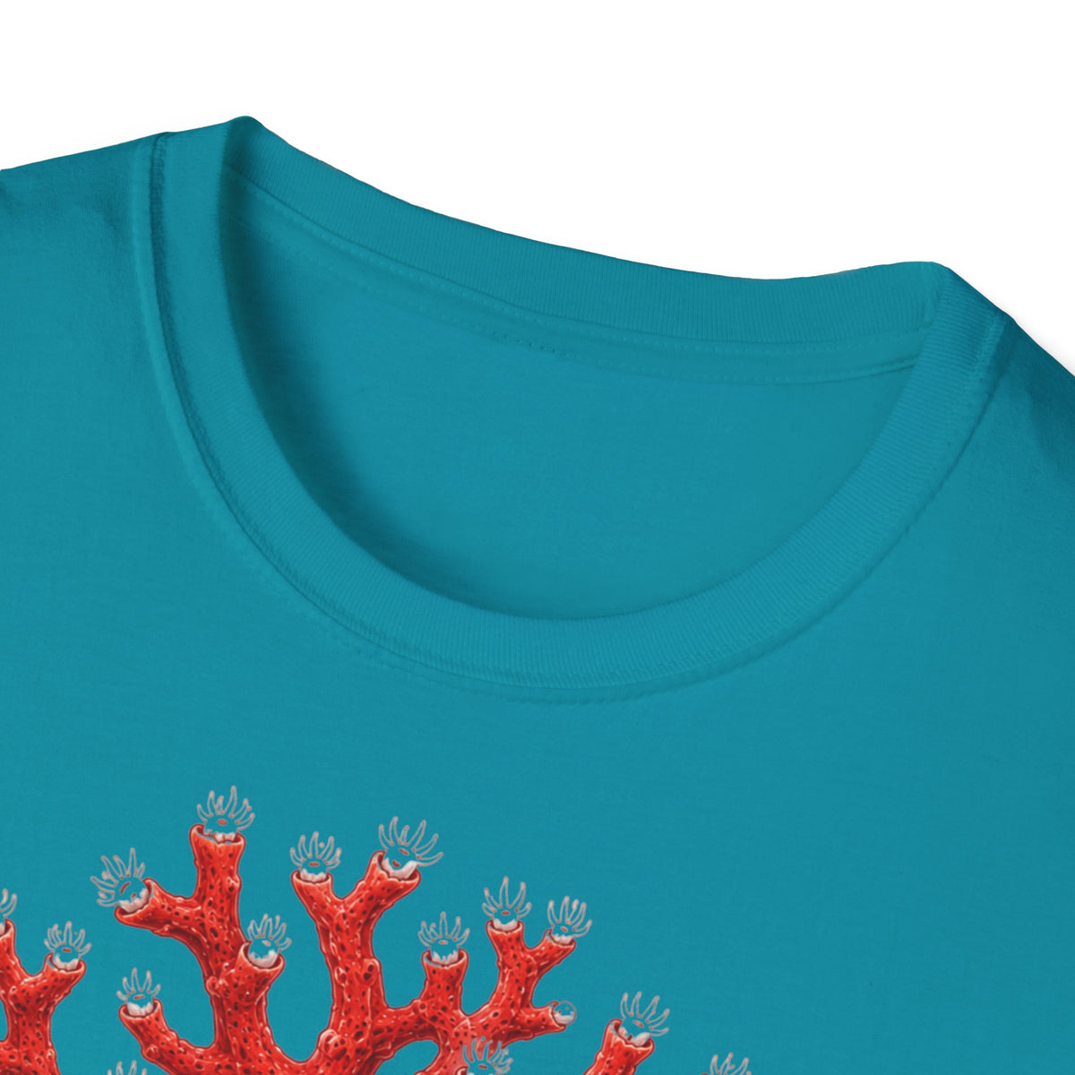 T-Shirt — Red Coral Illustration with French Quote