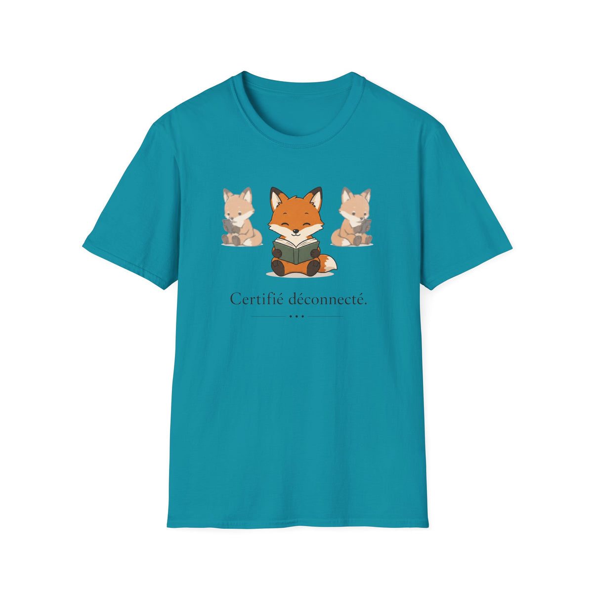 T-shirt Renards lecteurs — Adorables renards dessinés « Reconnecteur certifié »