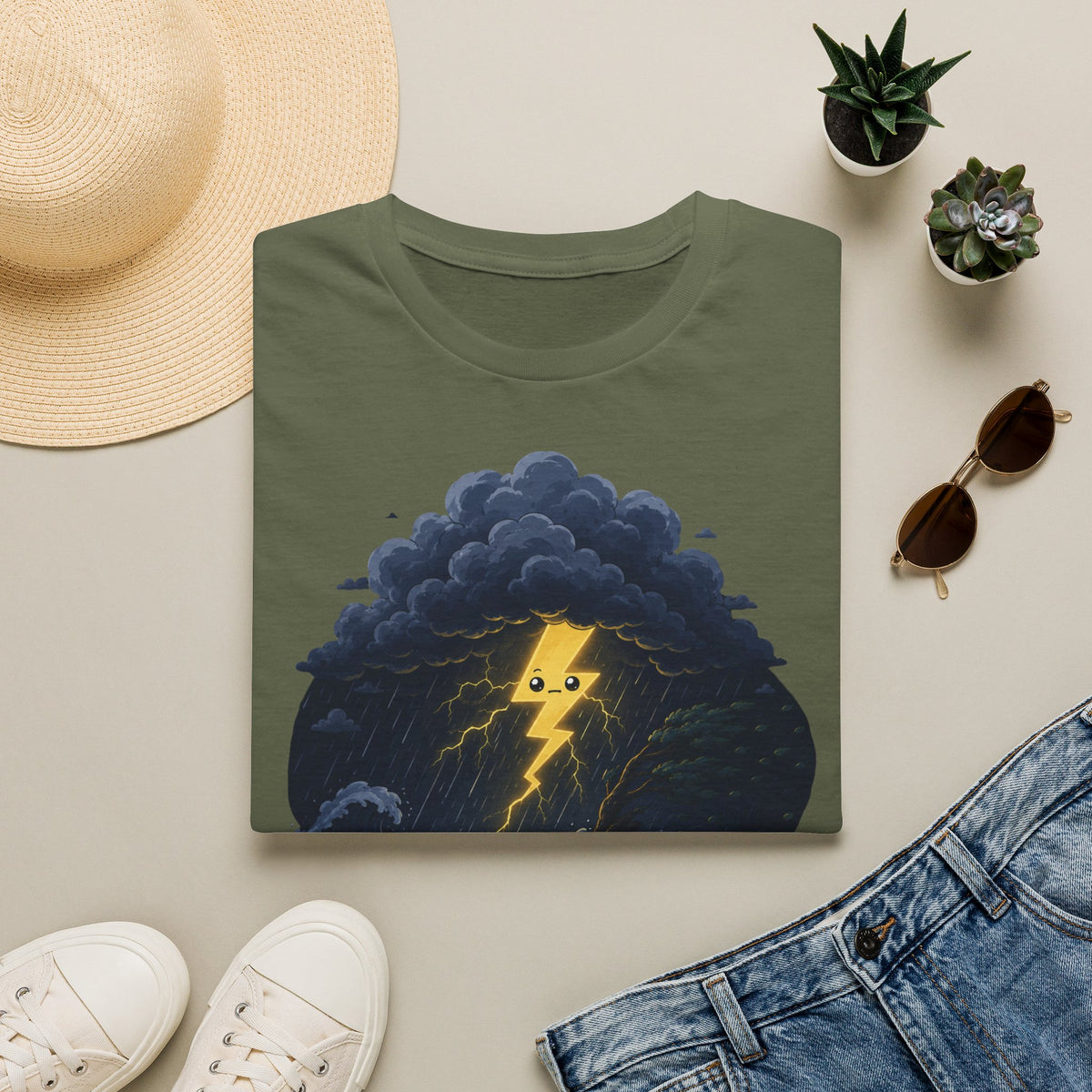 T-shirt Nuage d’orage — « Je ne suis pas en colère, j’ai juste une différence de pression » — T-shirt graphique