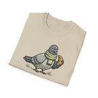 T-Shirt — "Menace biologique locale" Pigeon with Scarf and Croissant Cute Graphic
