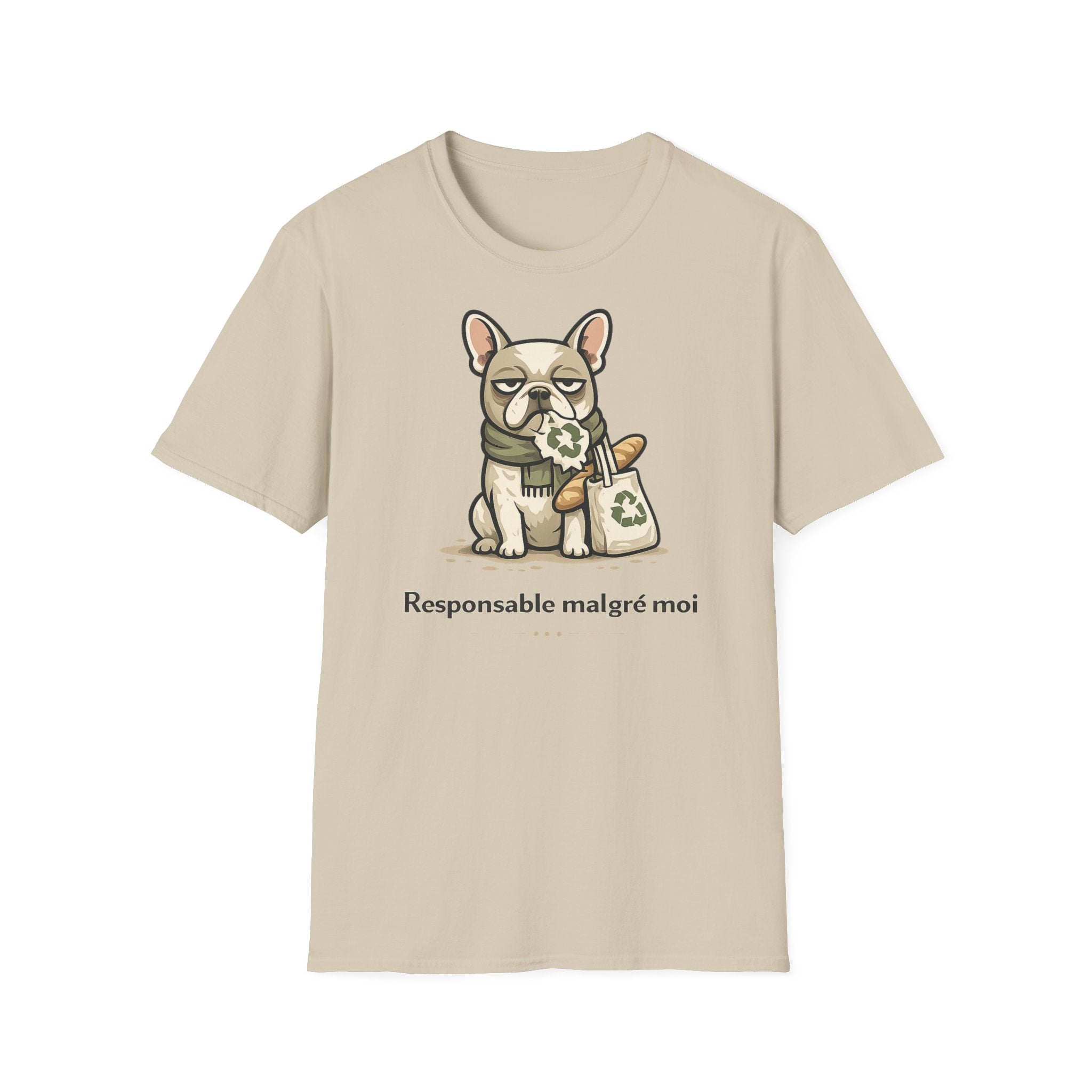 T-Shirt — Cute French Bulldog Graphic “Responsable malgré moi”