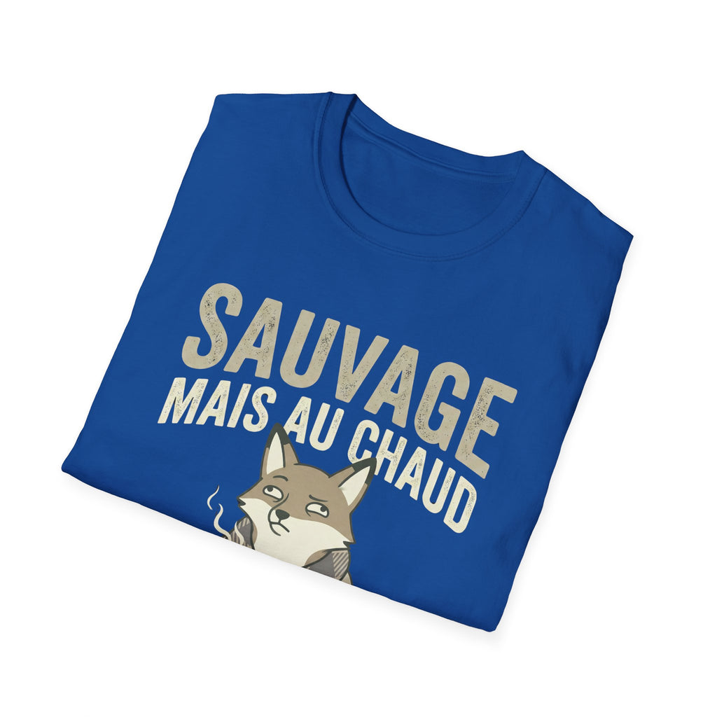 Sauvage Mais Au Chaud Fox T-Shirt — Cozy Vintage Fox Graphic Tee