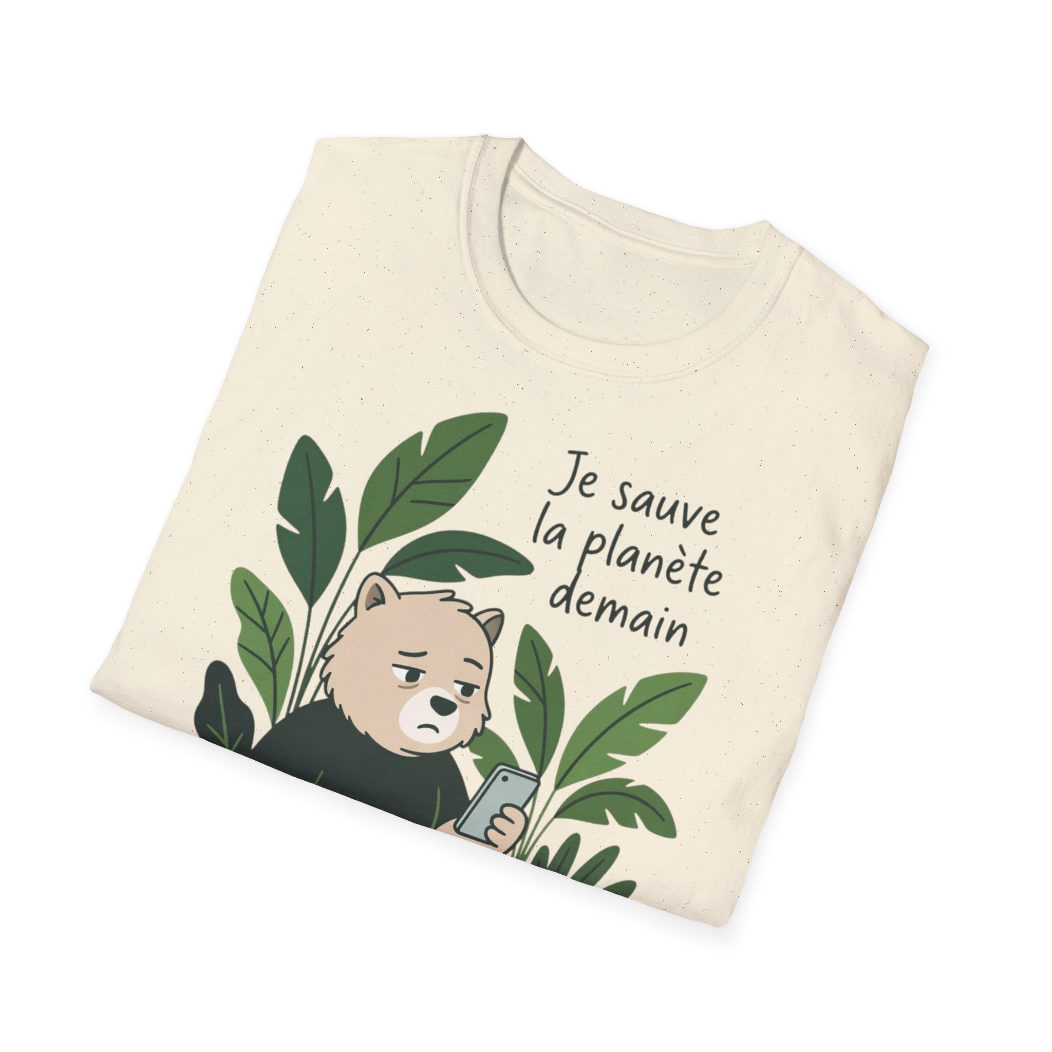 T-Shirt — Je sauve la planète demain (Cute Eco Baby Relaxing with Plants)