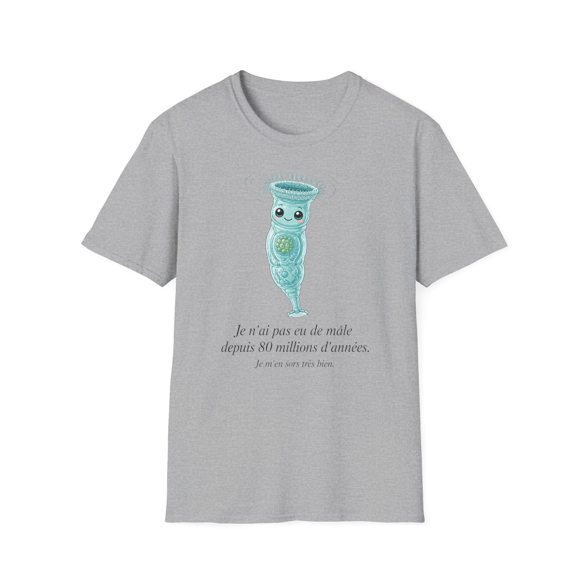 T-shirt adorable avec microorganisme cilié — T-shirt kawaii représentant un protiste unicellulaire