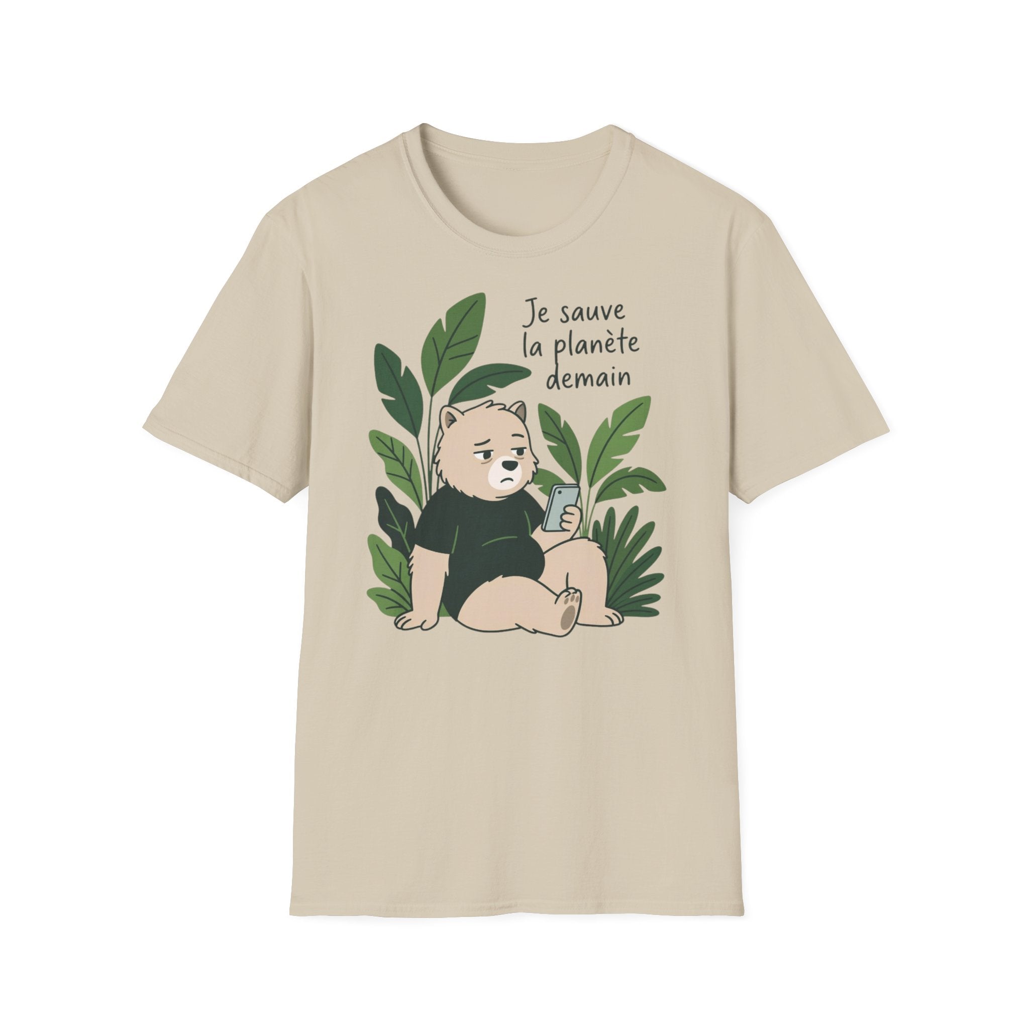 T-Shirt — Je sauve la planète demain (Cute Eco Baby Relaxing with Plants)