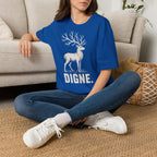 T-shirt illustré avec cerf — « DIGNE. » — T-shirt graphique inspiré de la nature