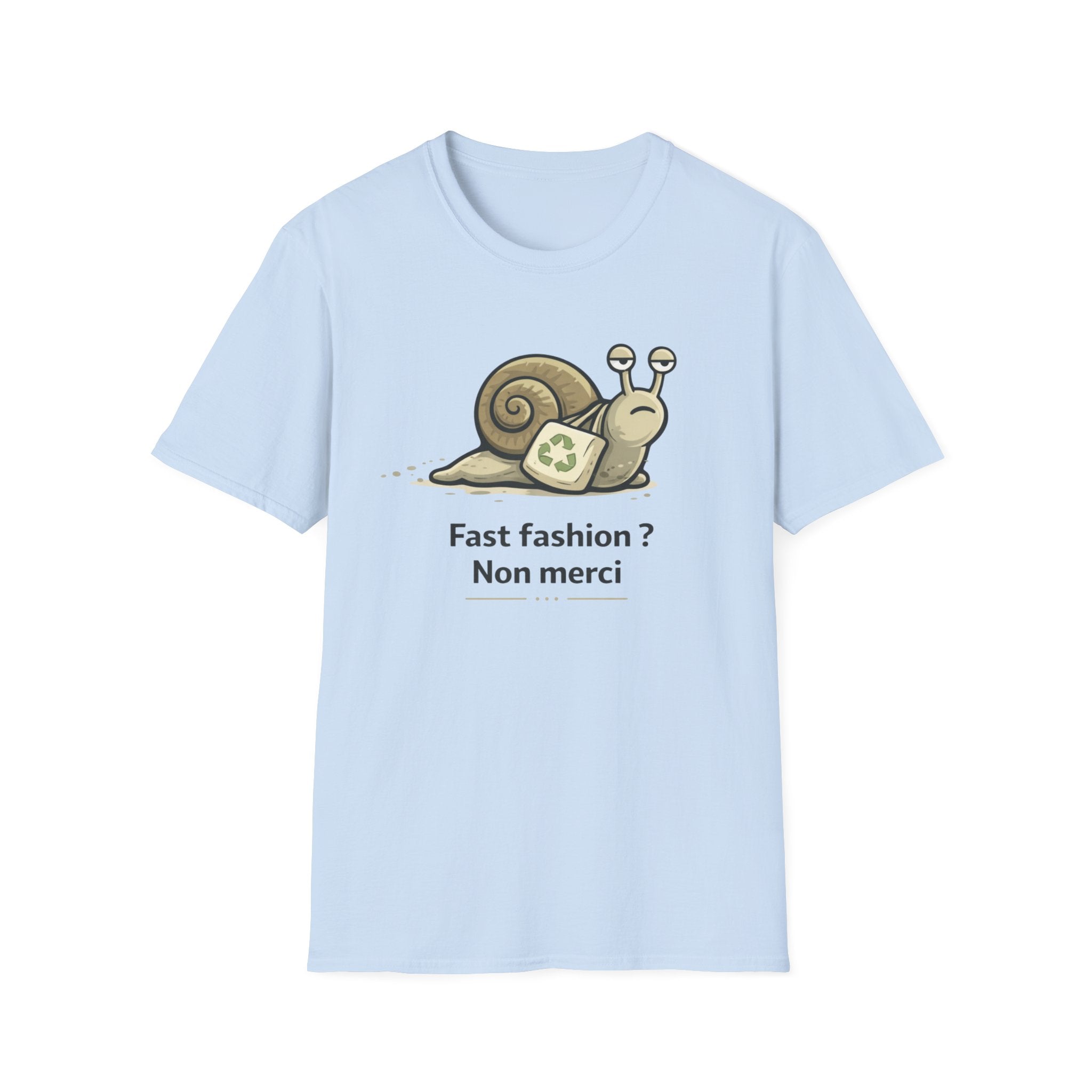 Eco Snail T-Shirt — "Fast fashion? Non merci" Sustainable Fashion Tee