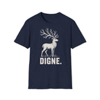 T-shirt illustré avec cerf — « DIGNE. » — T-shirt graphique inspiré de la nature