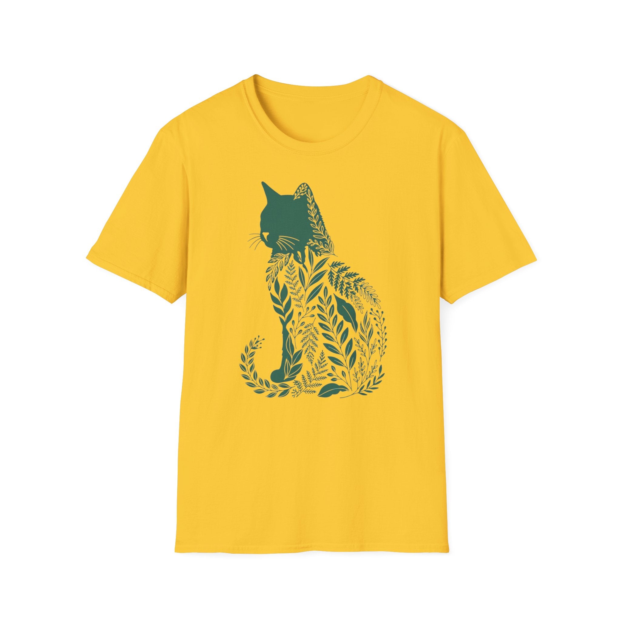 Floral Cat Silhouette T-Shirt