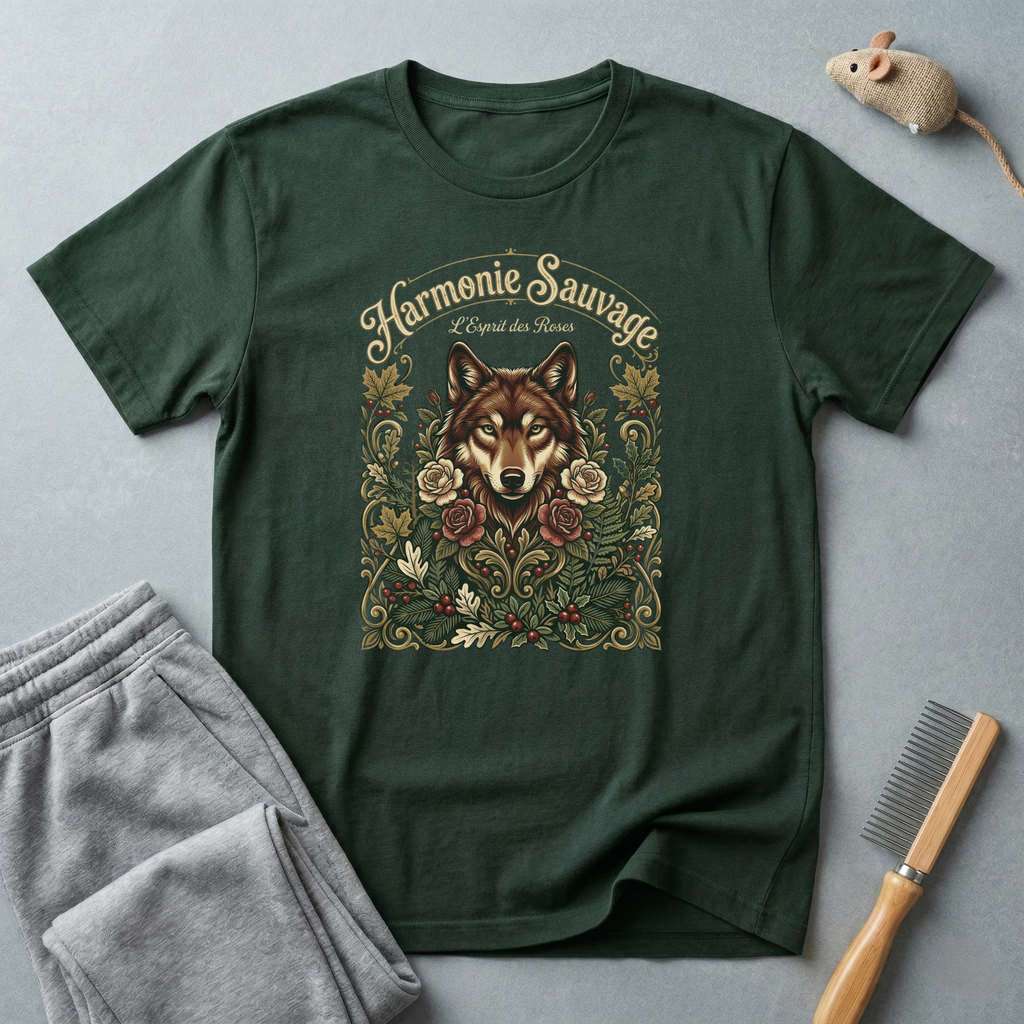 T-shirt Loup Floral — «Sauvagement Féroce» T-shirt graphique nature vintage 🐺🌿