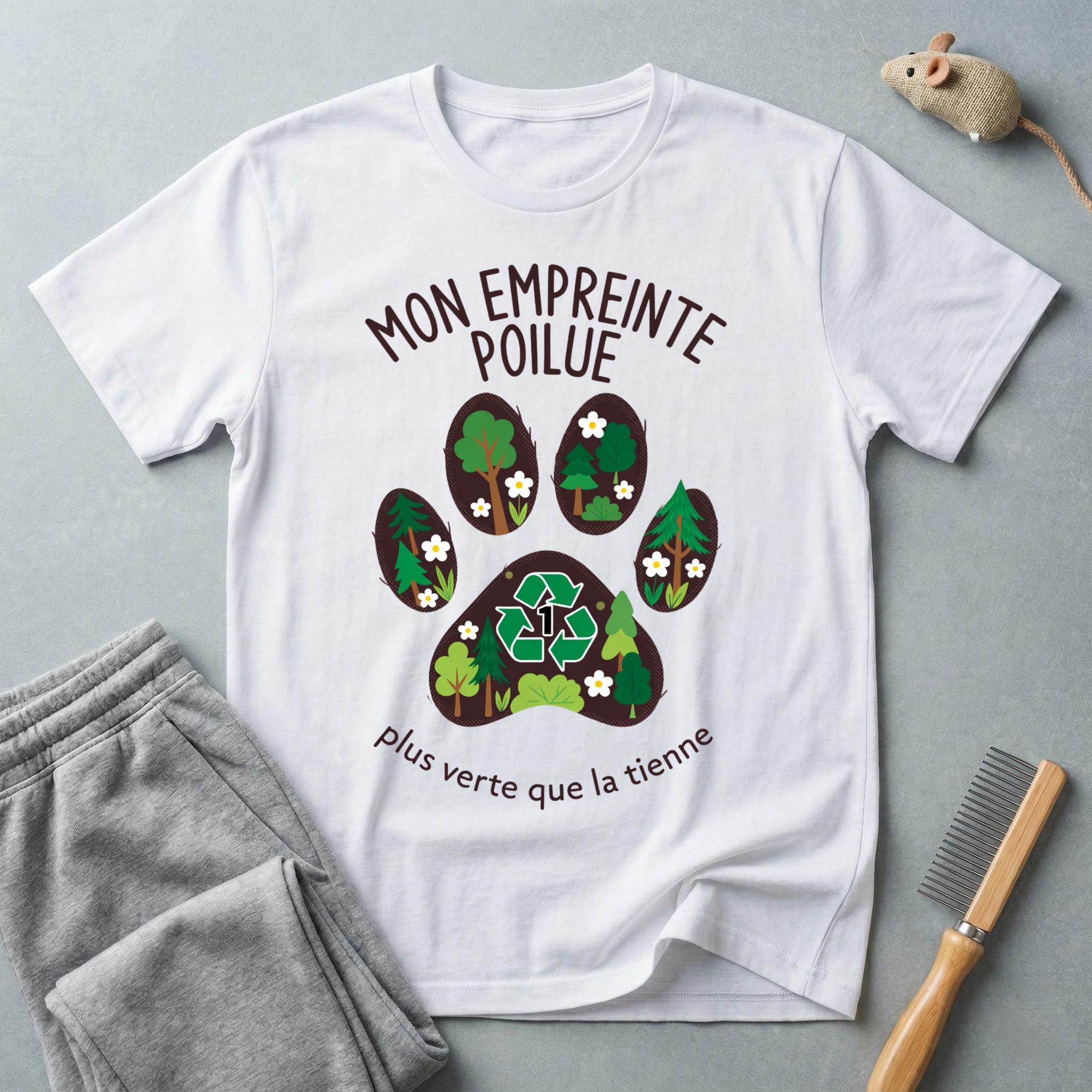 "Mon empreinte poilue" Graphisme de patte florale
