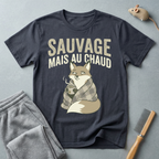 T-shirt renard « Sauvage mais au chaud » — T-shirt graphique renard vintage et cosy