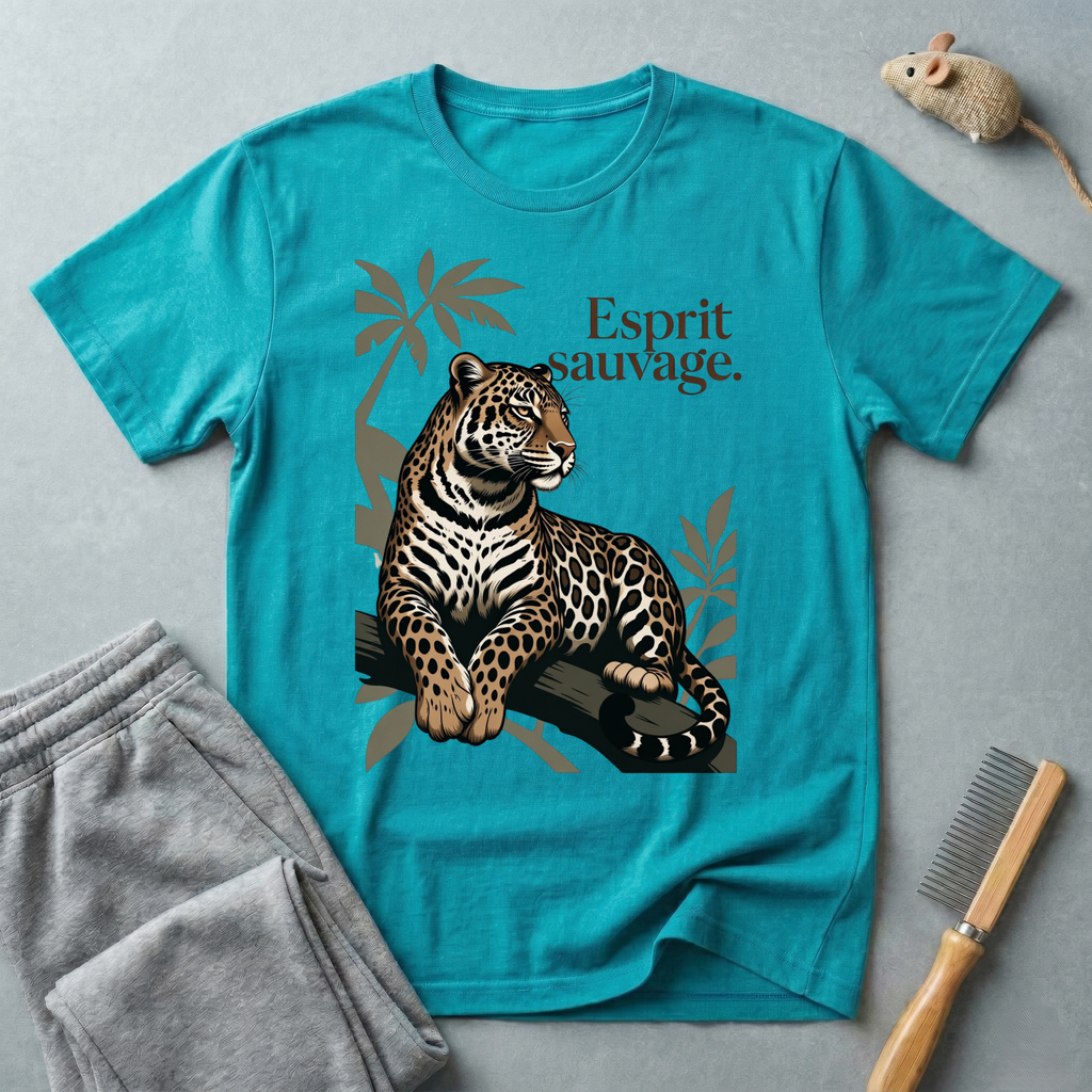 T-shirt graphique Léopard «Esprit Sauvage»