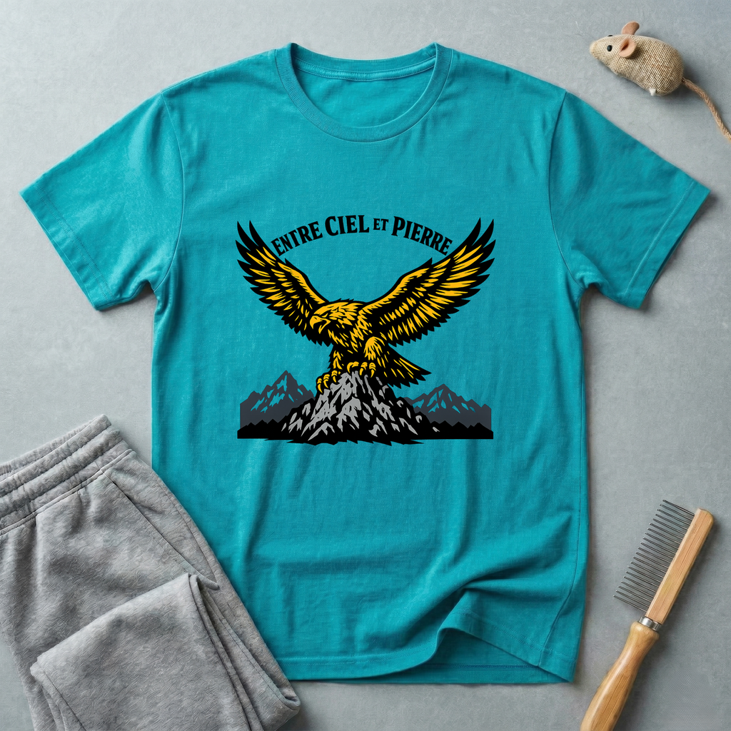 T-shirt aigle au-dessus des montagnes — T-shirt outdoor vintage «Entre Ciel et Pierre»