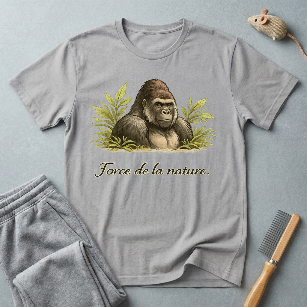 T-shirt Gorille Art Vintage — «Force de la nature.»
