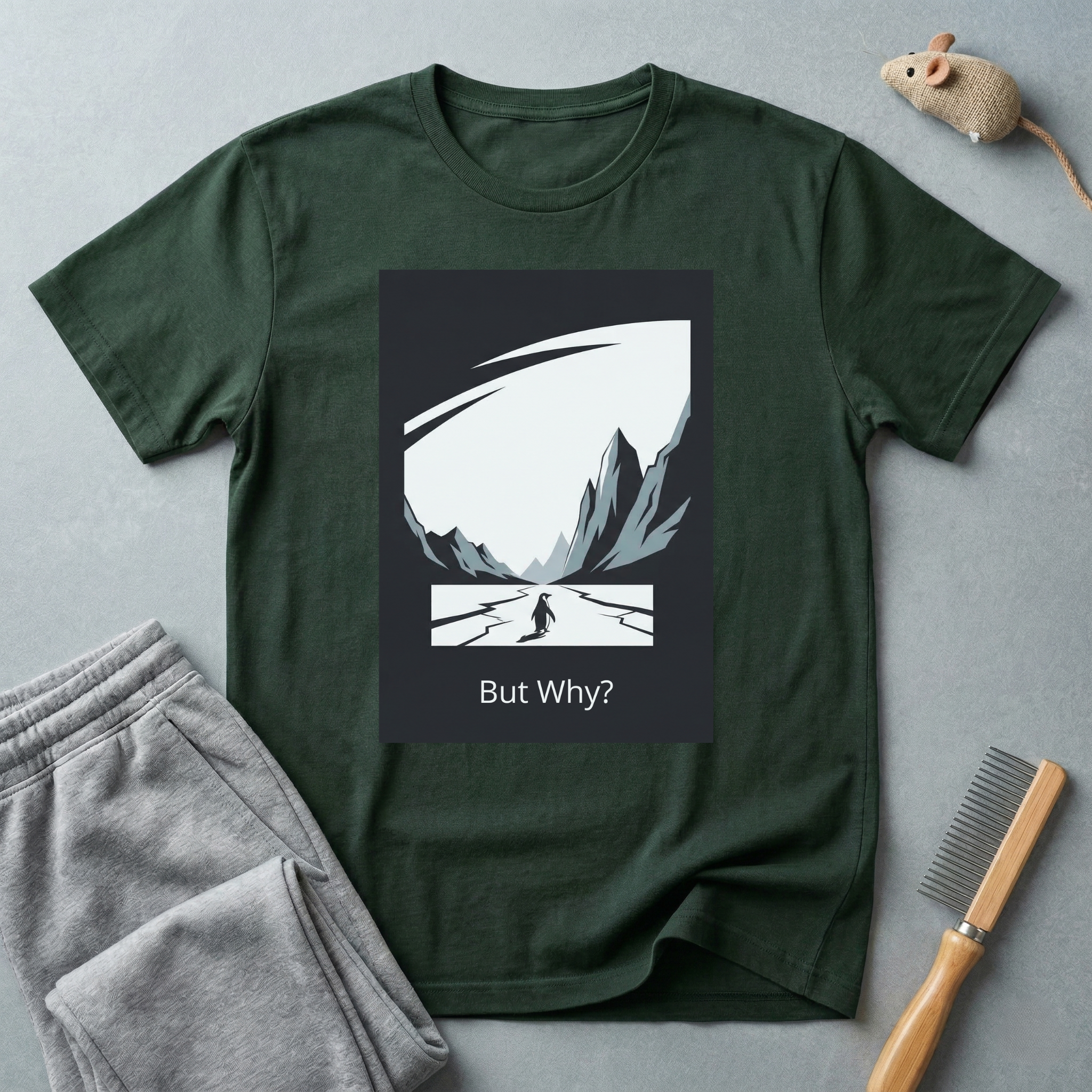 T-shirt — T-shirt graphique minimaliste de montagne avec la mention «But Why?»