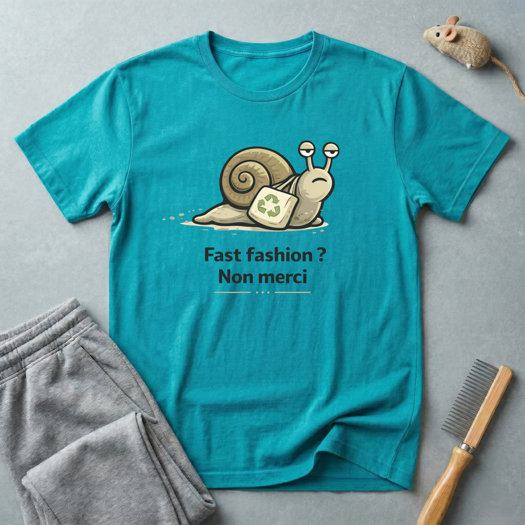Eco Escargot T-Shirt — "Fast fashion? Non merci"