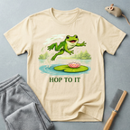 "Hop To It" Frog T-Shirt — Playful Graphic T-Shirt with Lily Pad