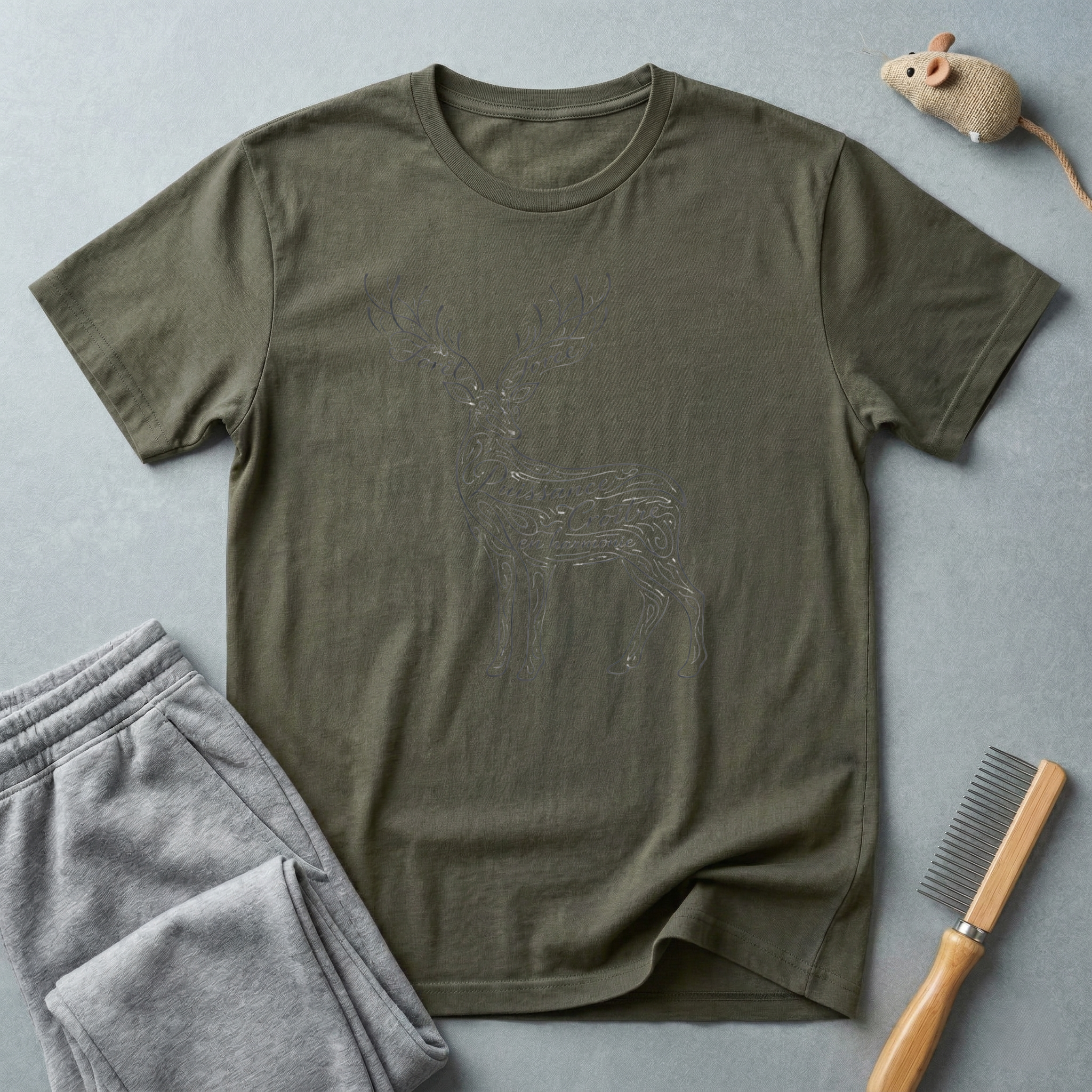 T-shirt Cerf Calligraphie
