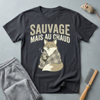T-shirt renard « Sauvage mais au chaud » — T-shirt graphique renard vintage et cosy