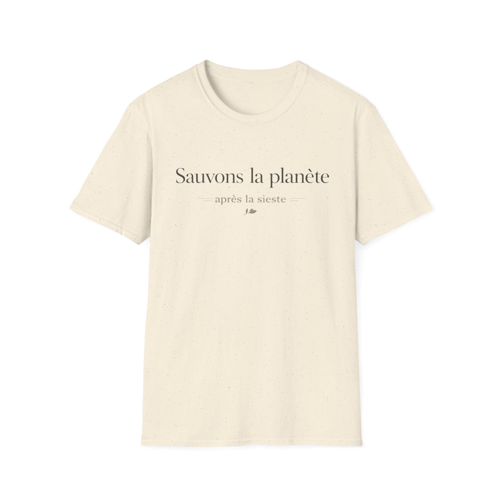 T‑Shirt — "Sauvons la planète" Minimal French Eco Message Tee