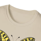T-shirt graphique papillon — Machaon jaune vintage