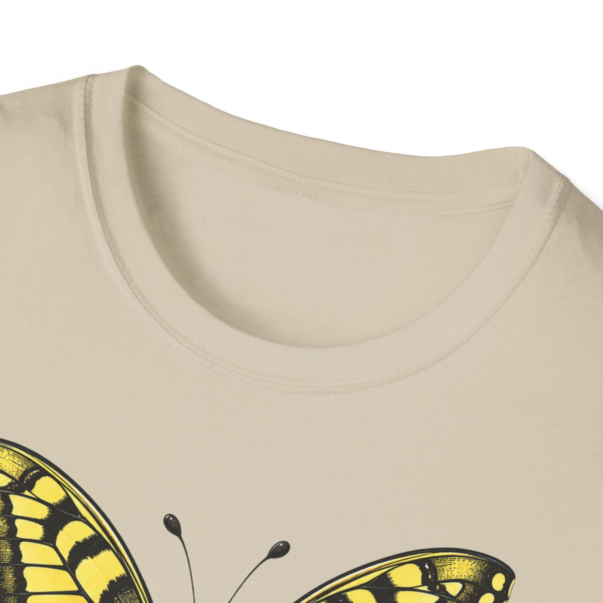 T-shirt graphique papillon — Machaon jaune vintage