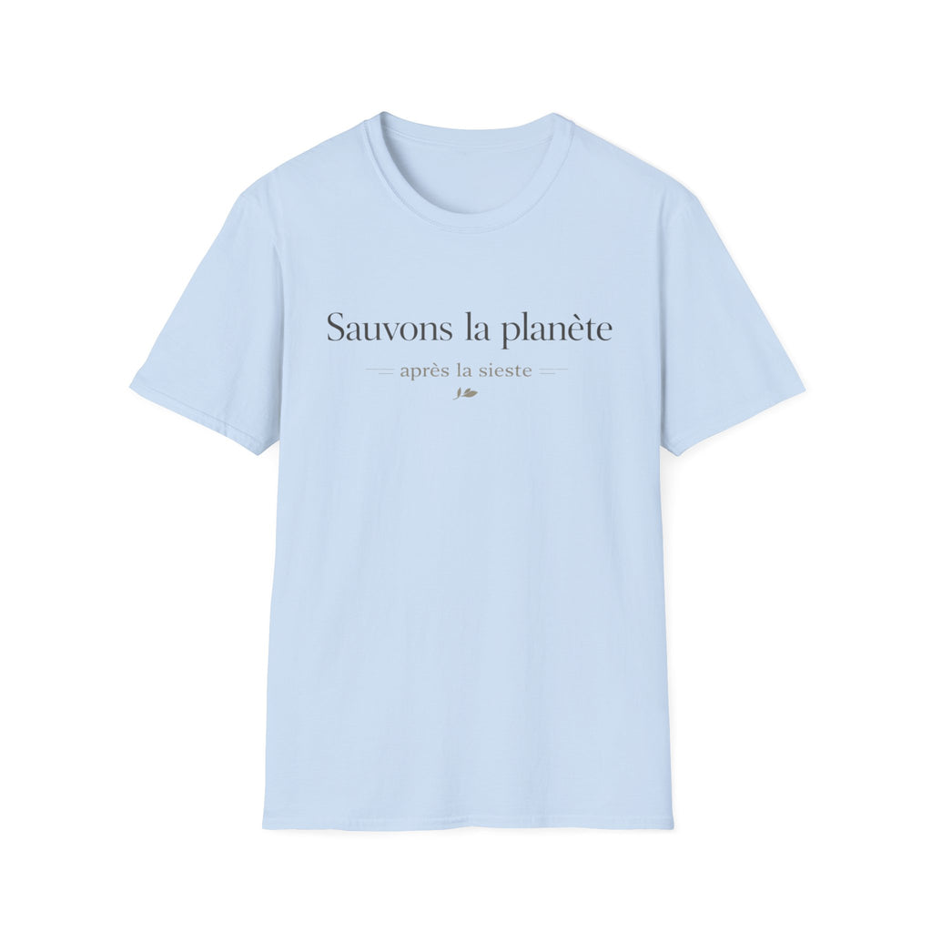 T‑Shirt — "Sauvons la planète" Minimal French Eco Message Tee