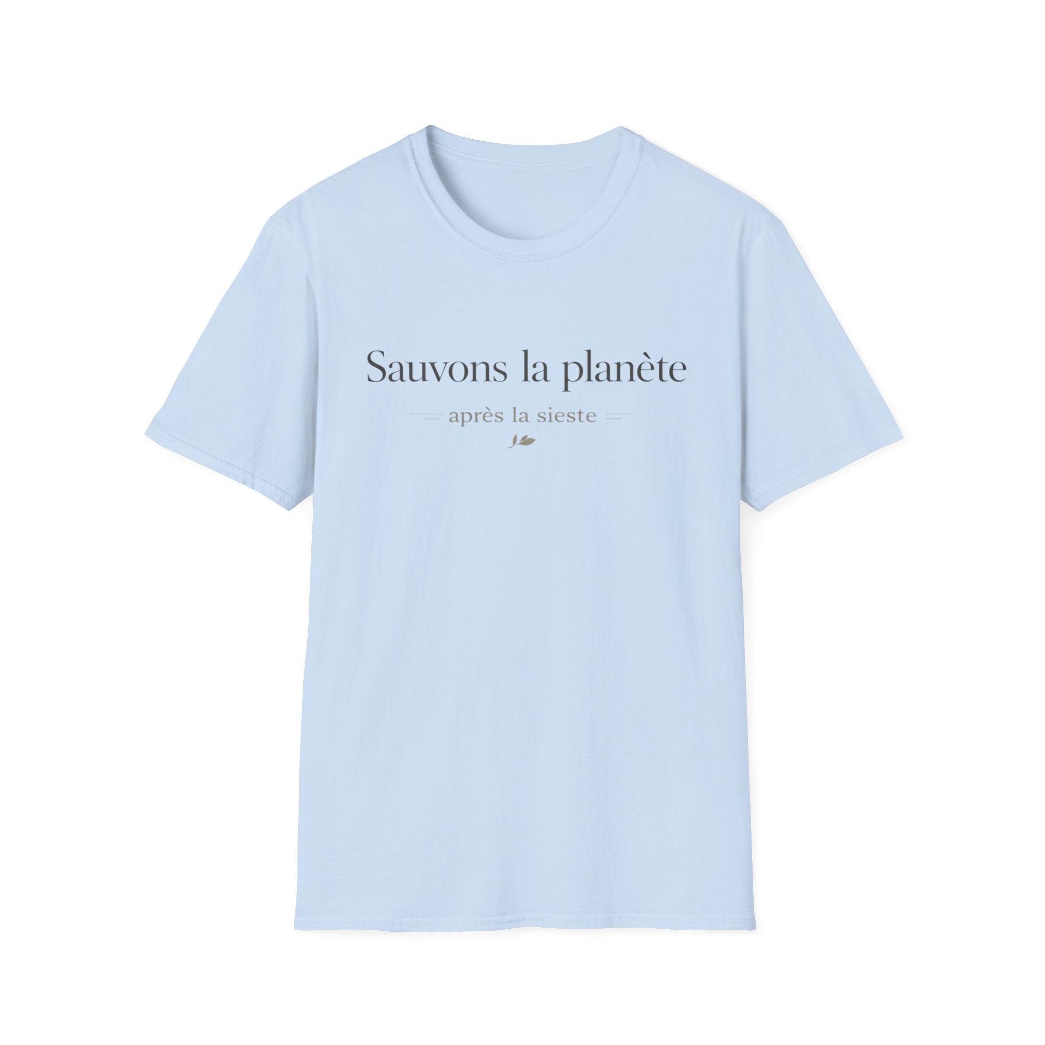T‑Shirt — "Sauvons la planète" Minimal French Eco Message Tee