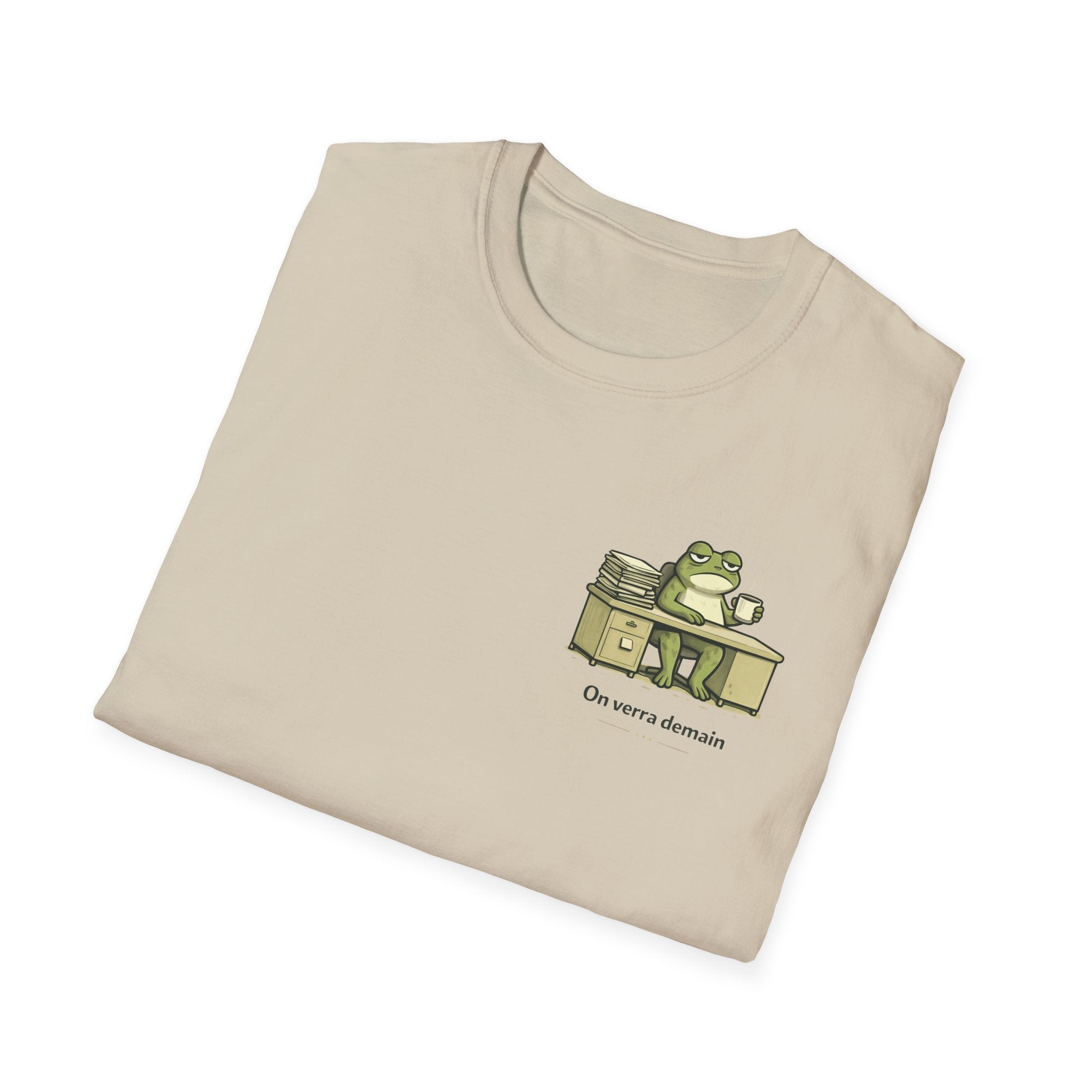 T-Shirt — Cute Frog at Desk "I'm Sorry, I'm Distracted" Graphic Tee
