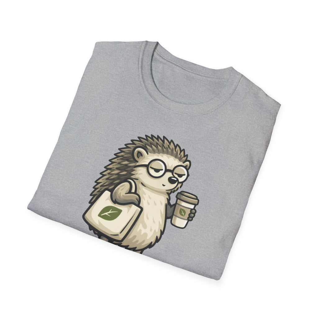 Eco Hedgehog T‑Shirt — "Écolo mais fatigué" Cute Eco-Friendly Graphic Tee