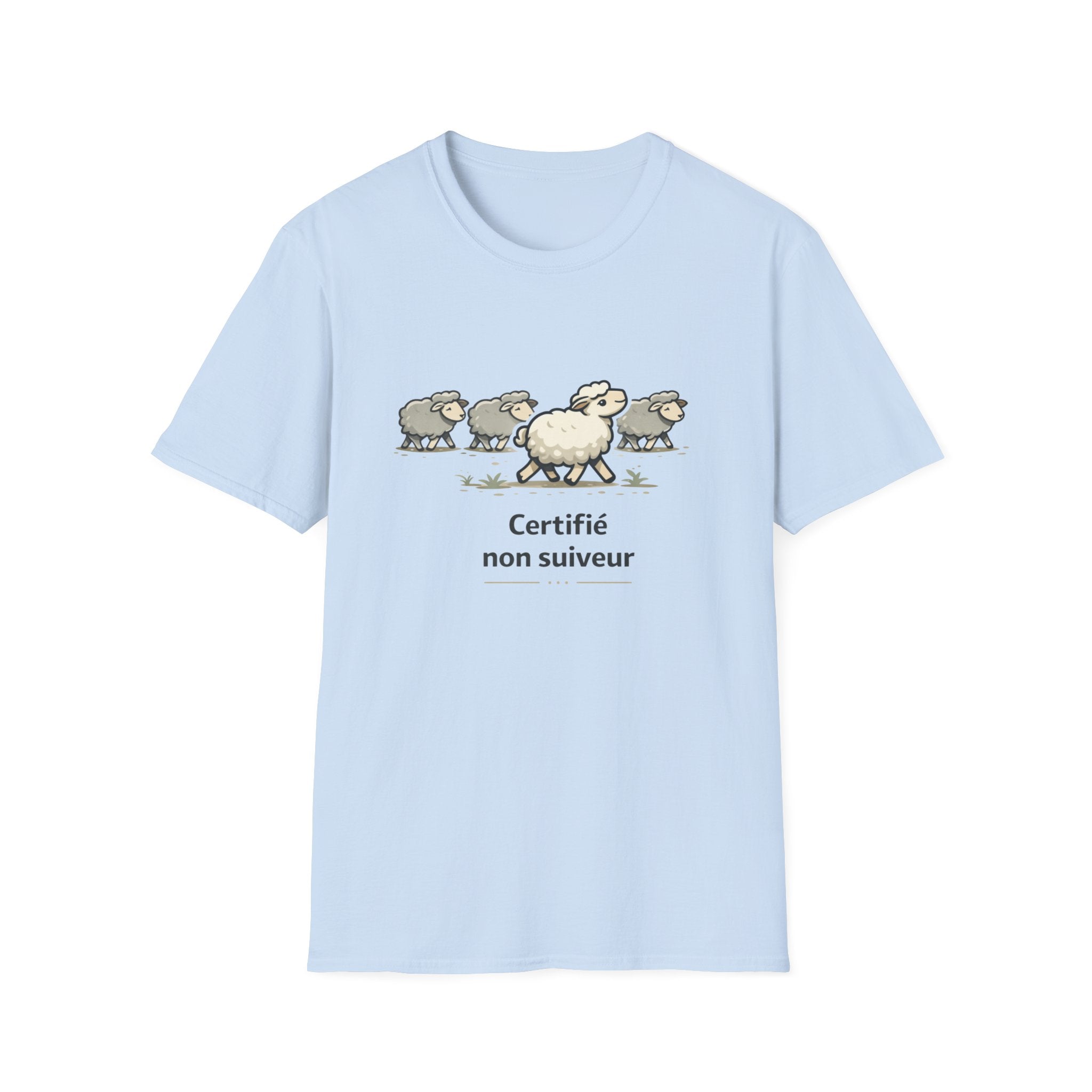 T-Shirt — "Certifié non suiveur" Funny Sheep Graphic Tee