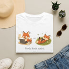 T-shirt graphique avec renards — « Mode forêt activé / … »