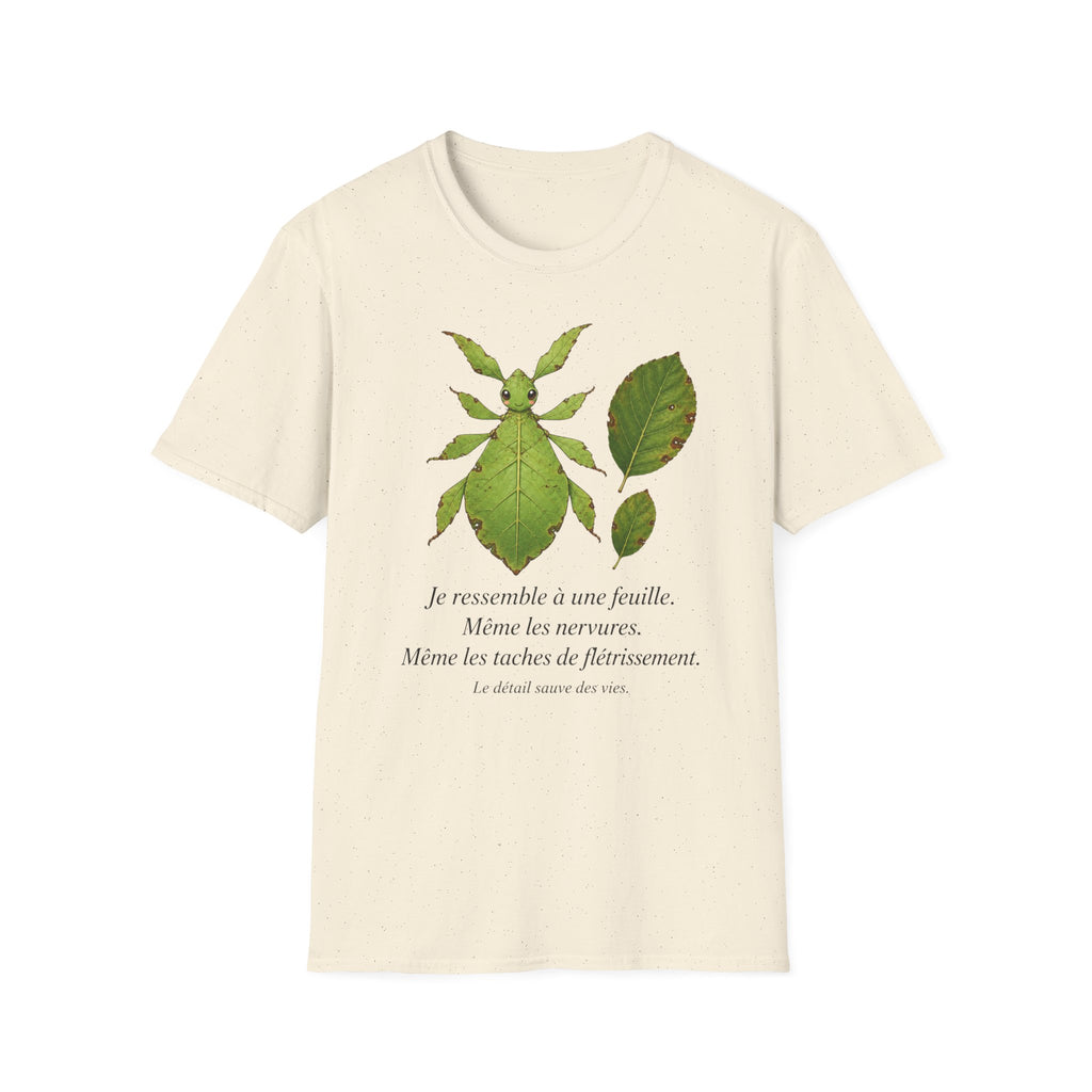 T-shirt Insecte-feuille — Illustration botanique d’un phasme