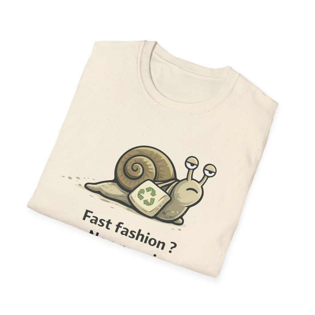 Eco Snail T-Shirt — "Fast fashion? Non merci" Sustainable Fashion Tee