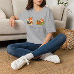 T-shirt graphique avec renards — « Mode forêt activé / … »