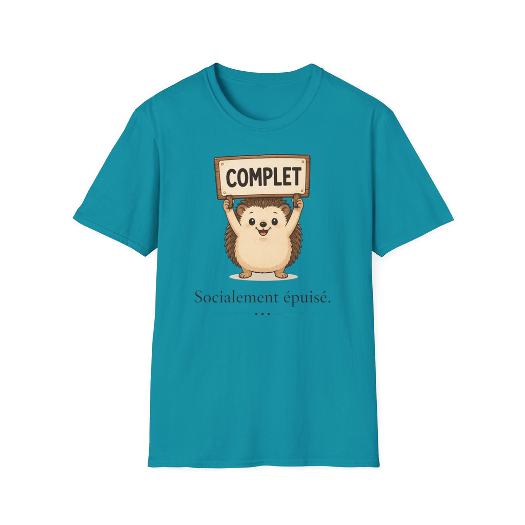 T-shirt « Complet » avec hérisson mignon — T-shirt graphique drôle « Complet »