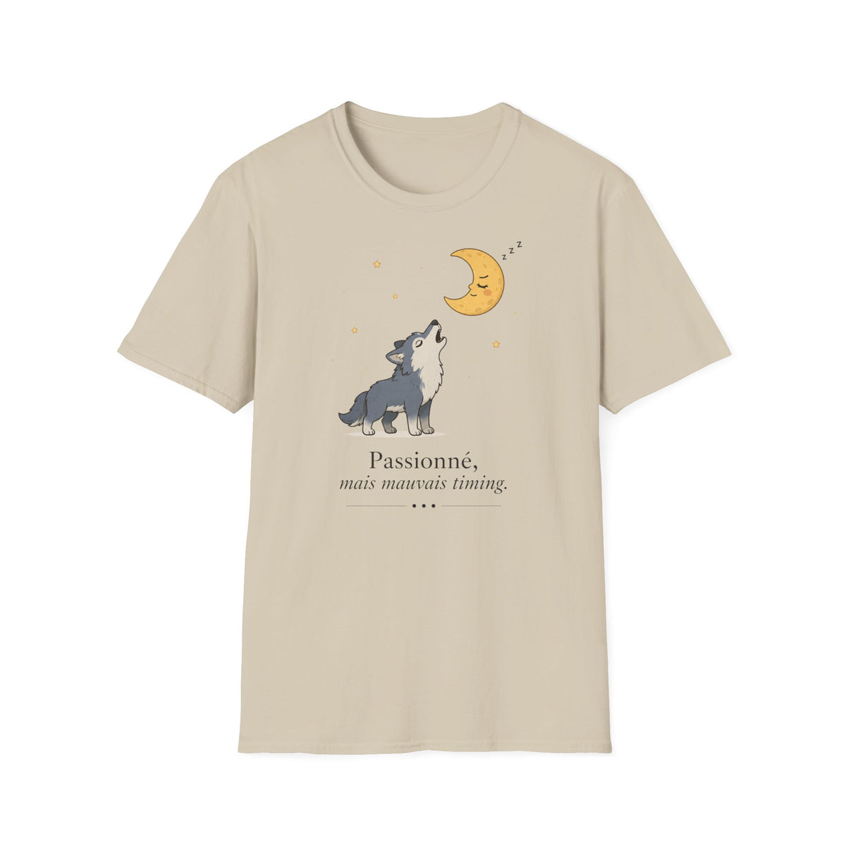 T-shirt Loup hurlant à la lune — Adorable illustration du ciel nocturne