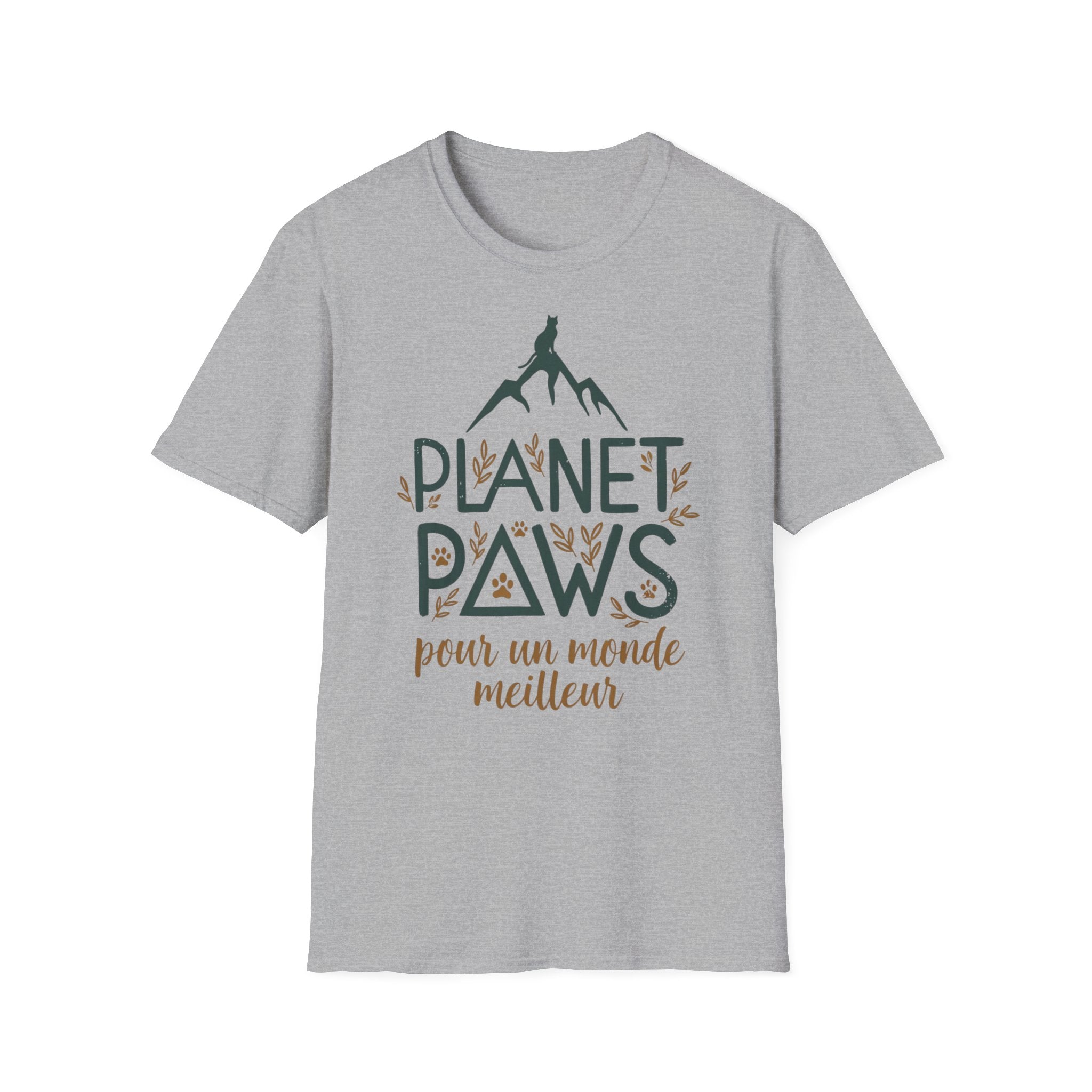 Planet Paws T-Shirt — "Planet Paws pour un monde meilleur" Eco & Pet Lover Tee