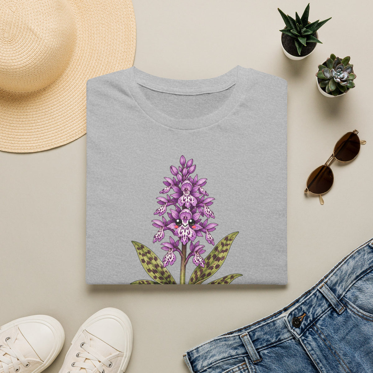 T-shirt botanique à l’orchidée — « Je trompe les insectes pour me reproduire »