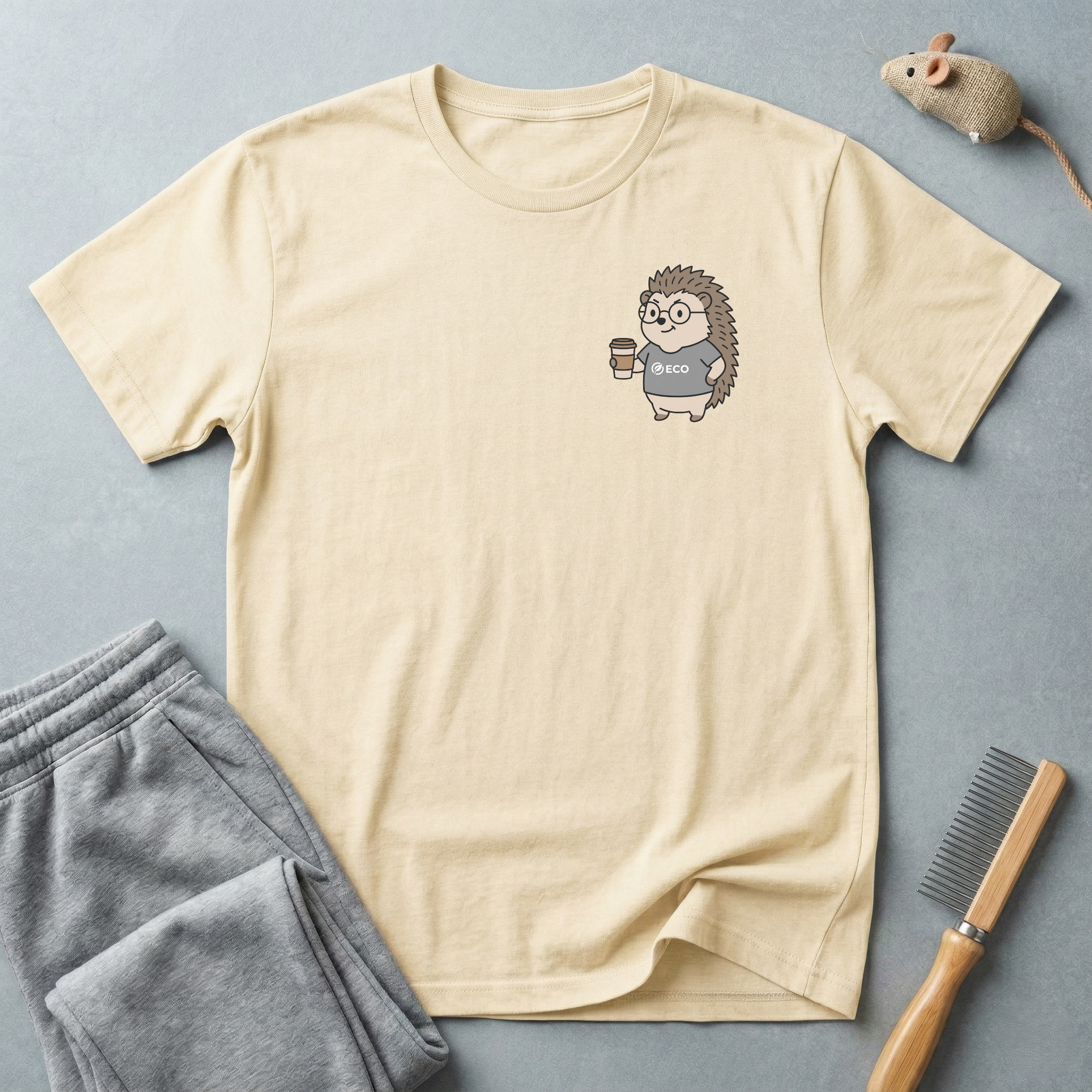 T-shirt «Hérisson café» — t-shirt graphique mignon pour amateur de café ☕🦔
