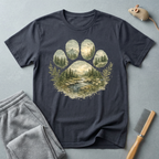 T-shirt paysage «Patte sauvage» — T-shirt nature avec empreinte de patte en forêt de montagne