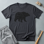 T-shirt typographie Ours — T-shirt graphique nature Ours Calligraphie